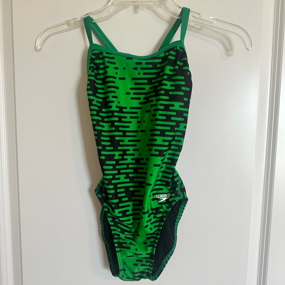 Speedo Vibrant Green and Black Swimwear